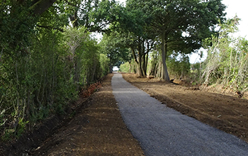 Green Lane looking towards A418, after new surface has been completed